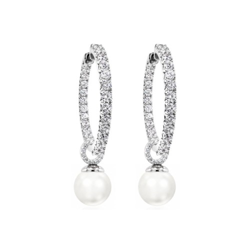 Hõbedased kõrvarõngad „Galos XVII“ Swarovski® kristallidega