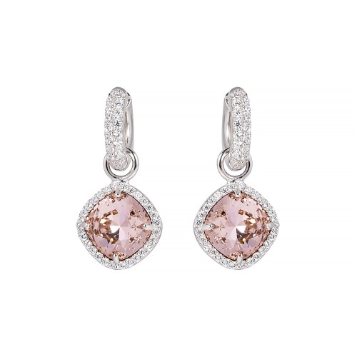 Hõbedased kõrvarõngad „Dazzling Brilliance III (Vintage Rose)“ Swarovski® kristallidega