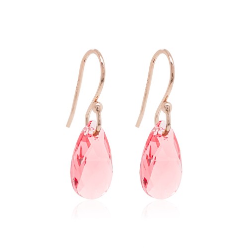 Hõbedased kõrvarõngad „Baroque VII (Rose Peach)“ Swarovski® kristallidega