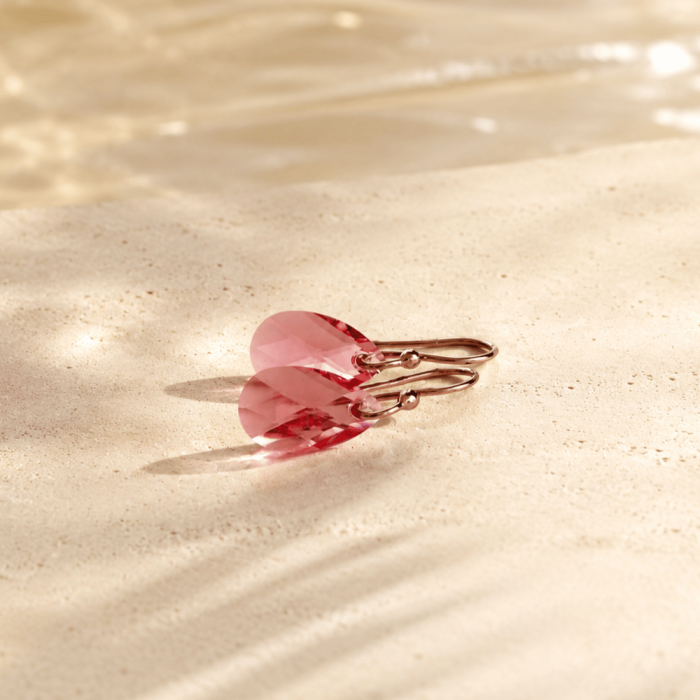 Hõbedased kõrvarõngad „Baroque VII (Rose Peach)“ Swarovski® kristallidega