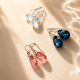 Hõbedased kõrvarõngad „Baroque VII (Rose Peach)“ Swarovski® kristallidega