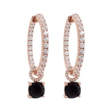 Hõbedased kõrvarõngad „Ivy (Jet)“ Swarovski® kristallidega