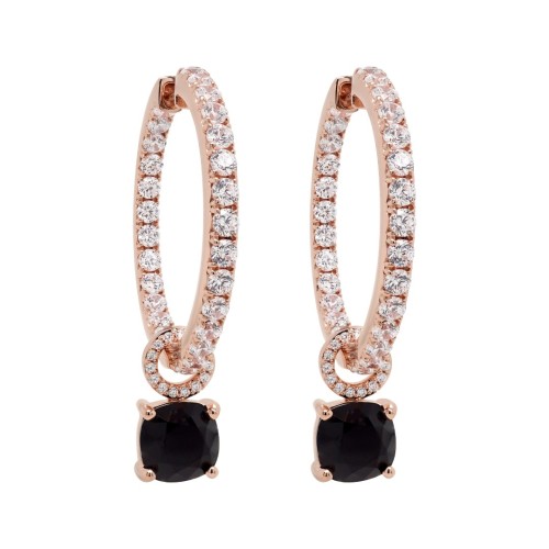 Hõbedased kõrvarõngad „Ivy (Jet)“ Swarovski® kristallidega