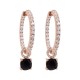 Hõbedased kõrvarõngad „Ivy (Jet)“ Swarovski® kristallidega