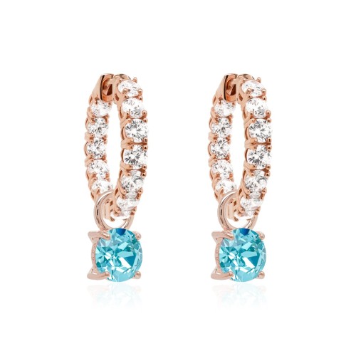Hõbedased kõrvarõngad „Glory VI (Light Turquoise)“ Swarovski® kristallidega