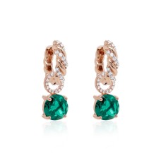 Hõbedased kõrvarõngad „Emerald Dusk (Emerald)“ Swarovski® kristallidega