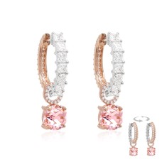 Hõbedased kõrvarõngad „Iris (Light Rose Ignite)“ Swarovski® kristallidega