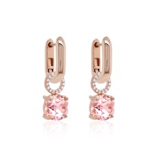 Hõbedased kõrvarõngad „Daina VII (Light Rose)“ Swarovski® kristallidega