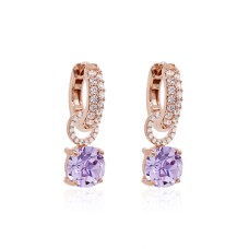 Hõbedased kõrvarõngad „Iris (Violet)“ Swarovski® kristallidega