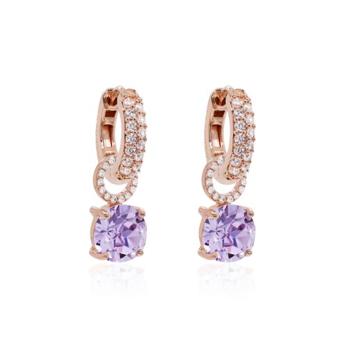 Hõbedased kõrvarõngad „Iris (Violet)“ Swarovski® kristallidega