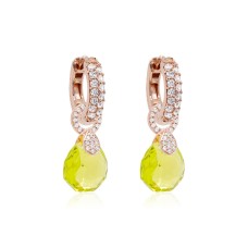 Hõbedased kõrvarõngad „Nerissa (Citrus Green)“ Swarovski® kristallidega