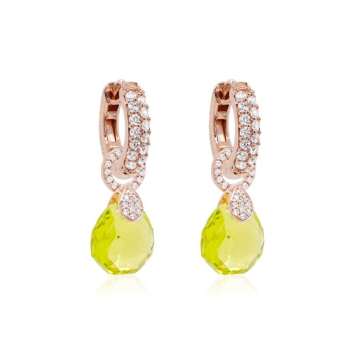 Hõbedased kõrvarõngad „Nerissa (Citrus Green)“ Swarovski® kristallidega