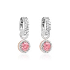 Hõbedased kõrvarõngad „Hearts and Arrows V (Fancy Pink)“ Swarovski® kristallidega