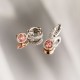 Hõbedased kõrvarõngad „Hearts and Arrows V (Fancy Pink)“ Swarovski® kristallidega