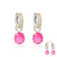 Hõbedased kõrvarõngad „Flamingo (Electric Pink)“ Swarovski® kristallidega