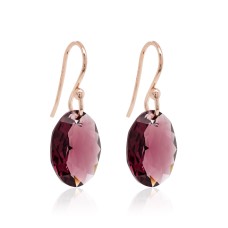 Hõbedased kõrvarõngad „Tender Oval (Amethyst)“ Swarovski® kristallidega