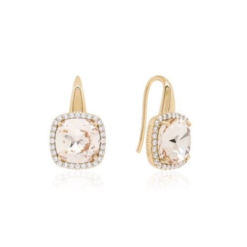 Hõbedased kõrvarõngad „Facet (Light Silk)“ Swarovski® kristallidega