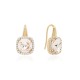 Hõbedased kõrvarõngad „Facet (Light Silk)“ Swarovski® kristallidega