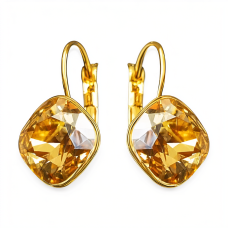 Earrings “Glare IV (Golden Shadow)” created with Crystals by Swarovski®