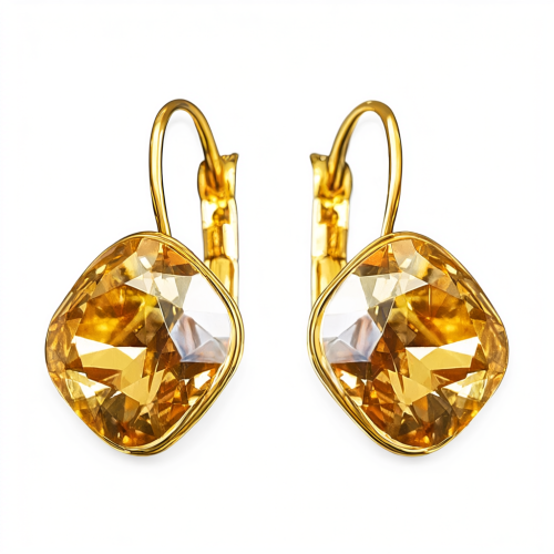 Earrings “Glare IV (Golden Shadow)” created with Crystals by Swarovski®