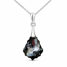 Серебряный кулон 925 пробы «Барокко IV (Silver Night)» с кристаллами Swarovski®
